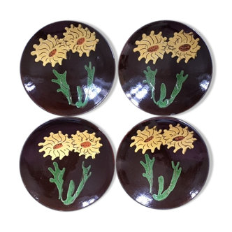 Lot of 4 plates cactus flowers