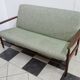 Danish teak 2 seat sofa green upholstery