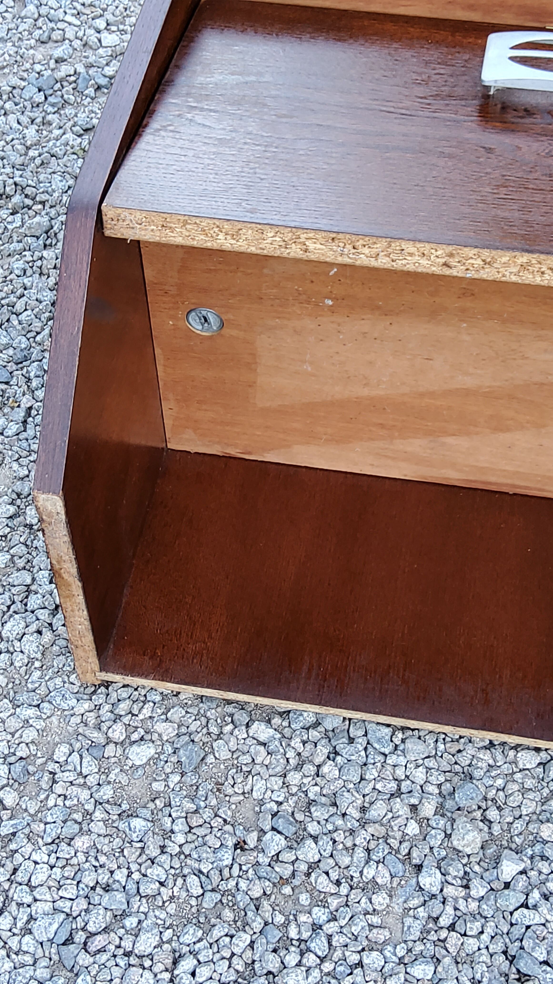 Pair of bedside tables from the 70s in rosewood stained oak veneer