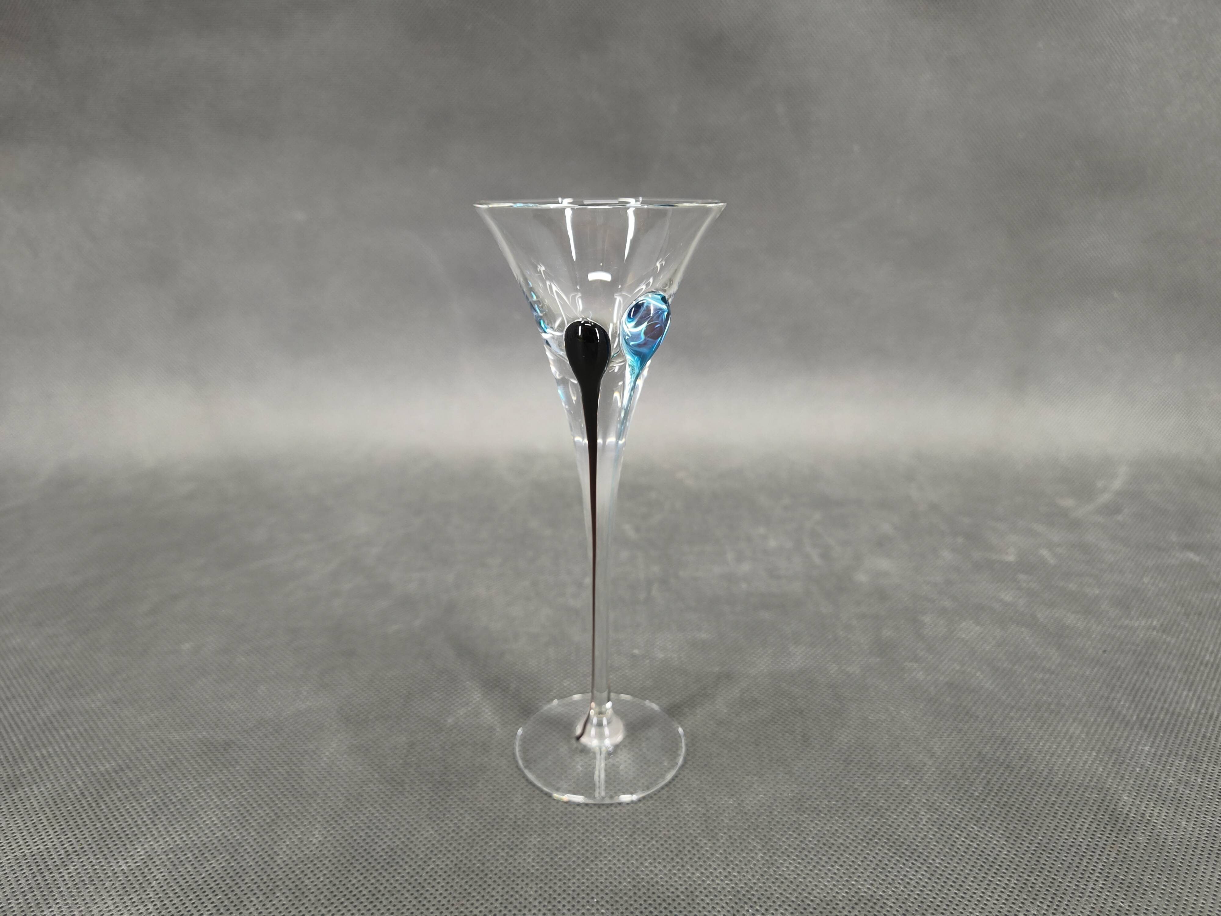 Hand-blown crystal carafe Bohemian Crystalex and a set of six glasses, 1990s.
