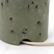 Organic sculptural accent lamp in green ceramic