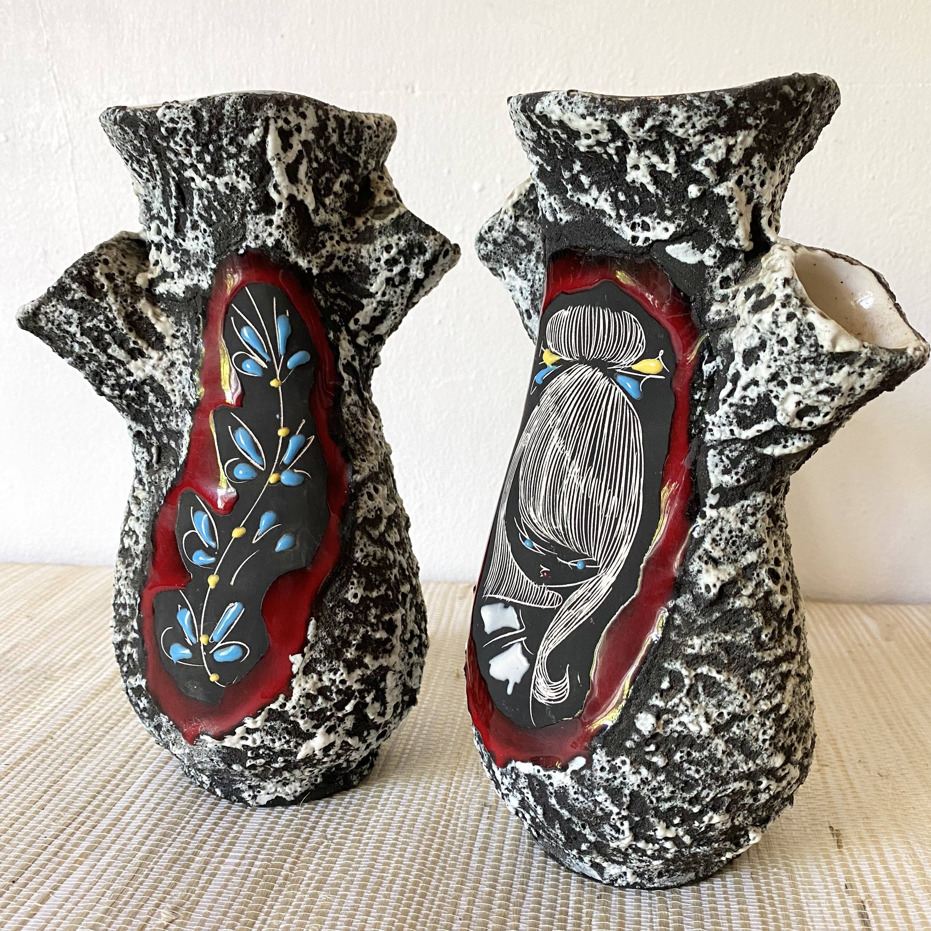 Paire de vases italiens augusto giulianelli 1950