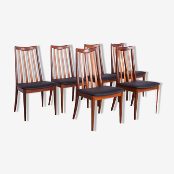 Chaises en cuir et teck par Leslie Dandy pour G-Plan, années 1960, Set de 6