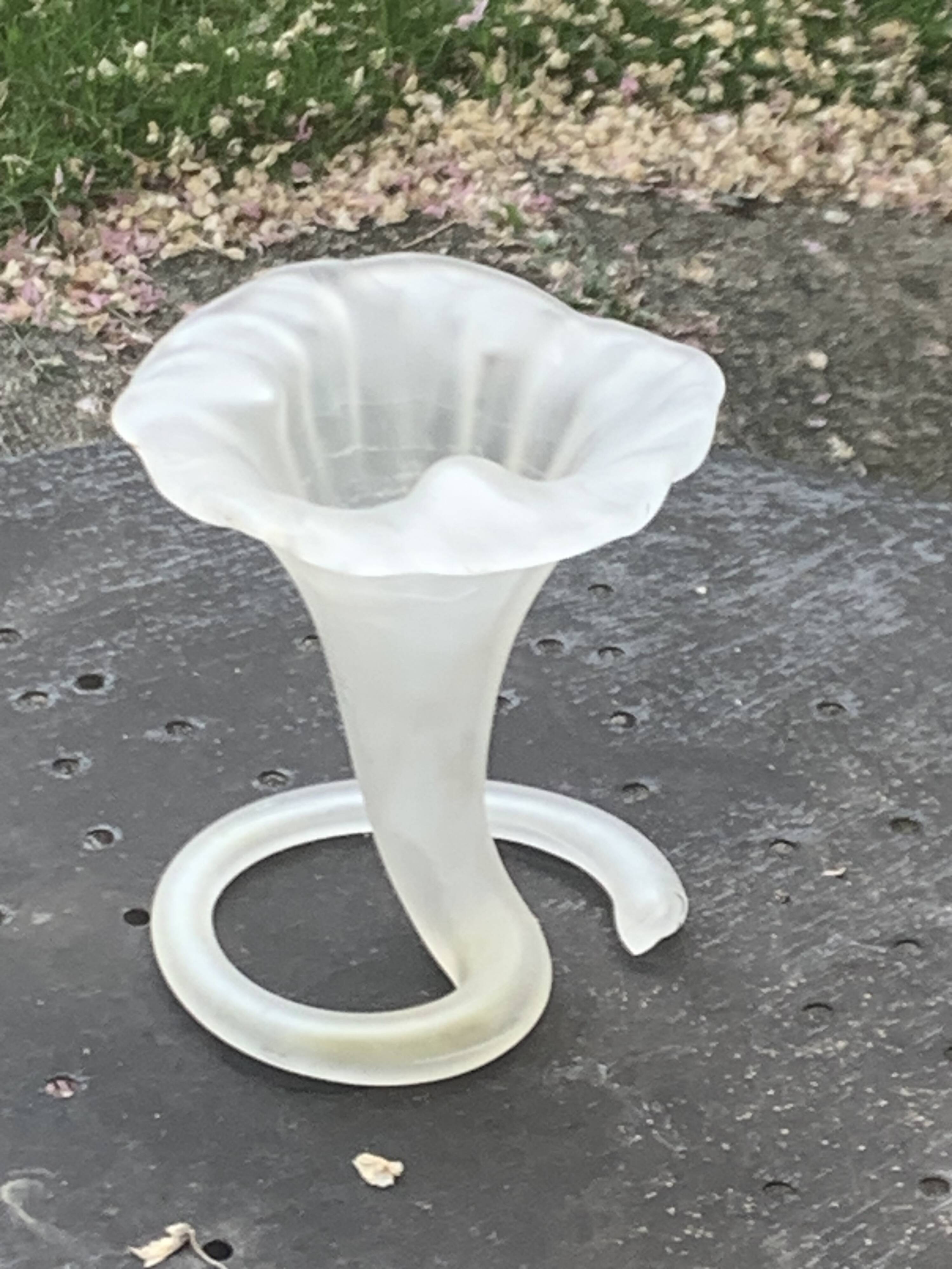 Corolla vase in antique frosted glass