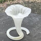 Corolla vase in antique frosted glass