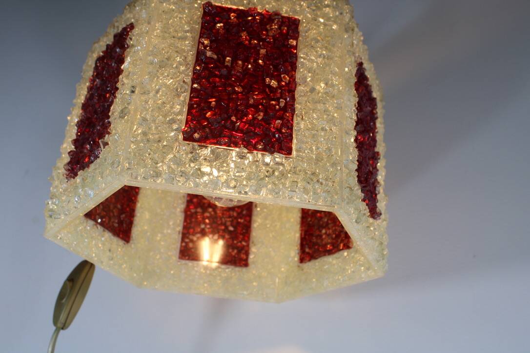 Scandinavian perplex granite chandelier Roland Konst vintage 70