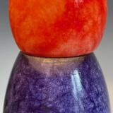 ALABASTER STONE LAMP Blue, Yellow and Red 80s