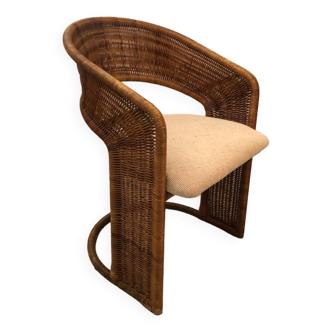 Chaise en rotin Luit Van der Helm 1980