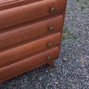 Vintage oak chest of drawers with splayed legs and 4 drawers, circa 1950