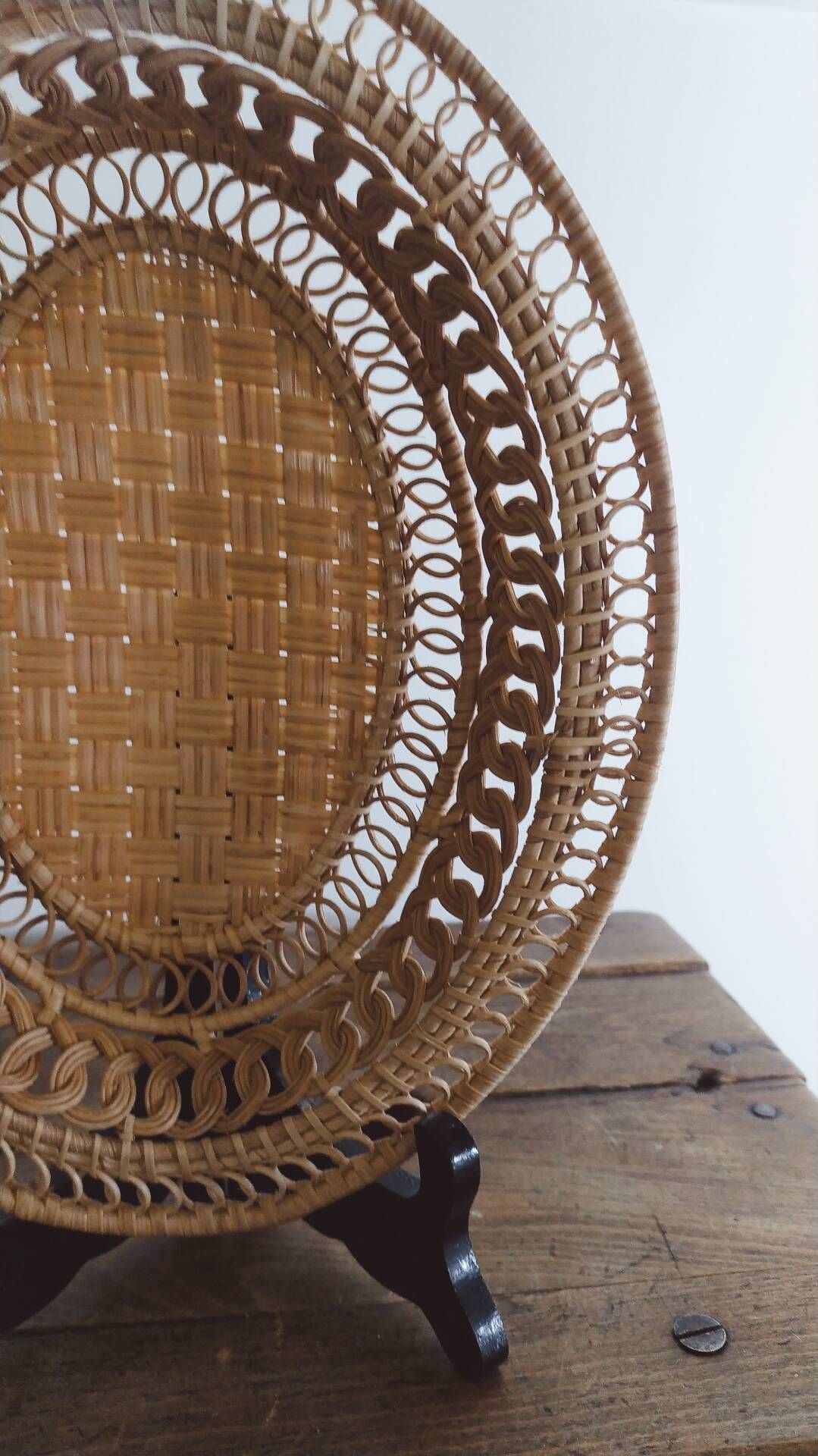Corbeille en osier tressé • Vintage
