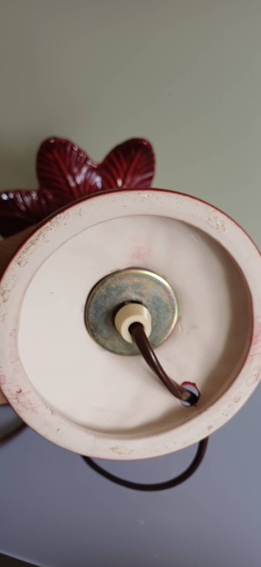 Pied de lampe palmier céramique