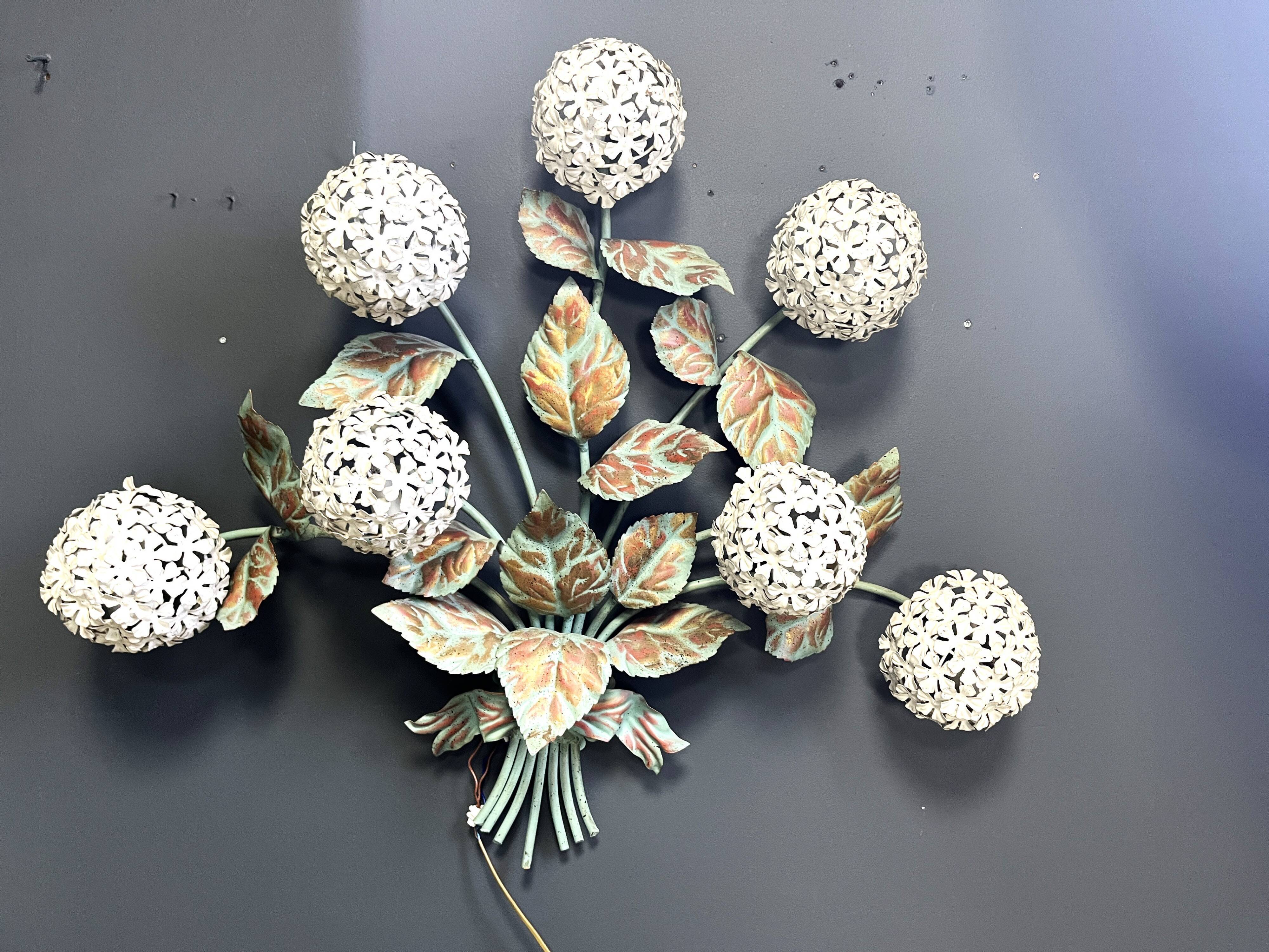 Vintage floral wall lamp by Hans Kögl, 1970s
