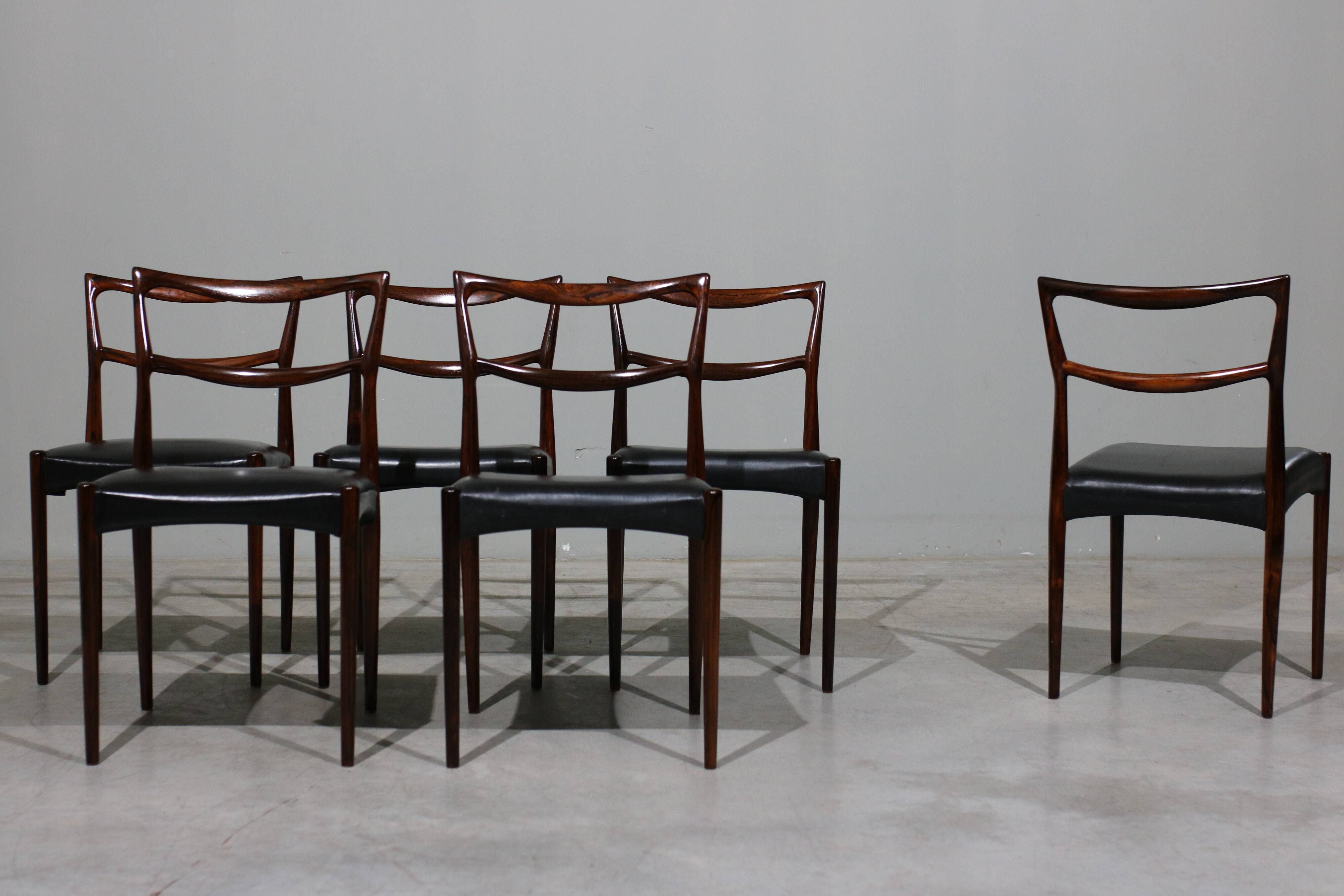Rosewood Dining Chairs by H.W.Klein for Bramin, set of 6