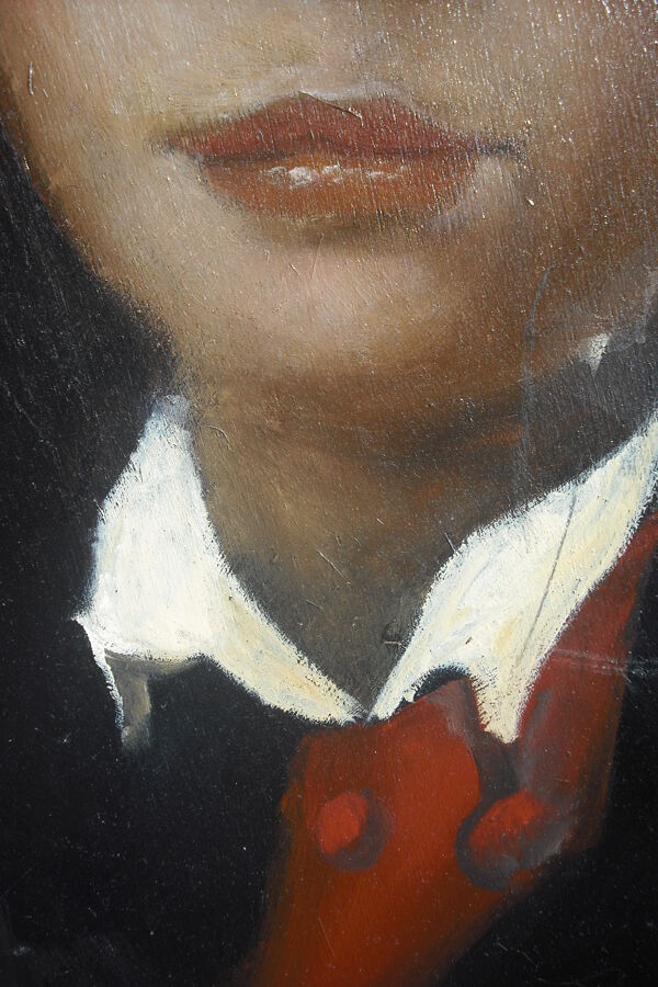 Portait, tondo sur bois  57 x 47cm