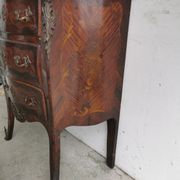 Commode galbee debut xxe marquetee bois de rose plateau marbre