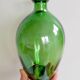Vintage green glass bottle vase, decorative soliflore.