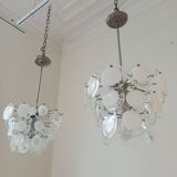 Vistosi Murano 2 suspensions en verre 1960'