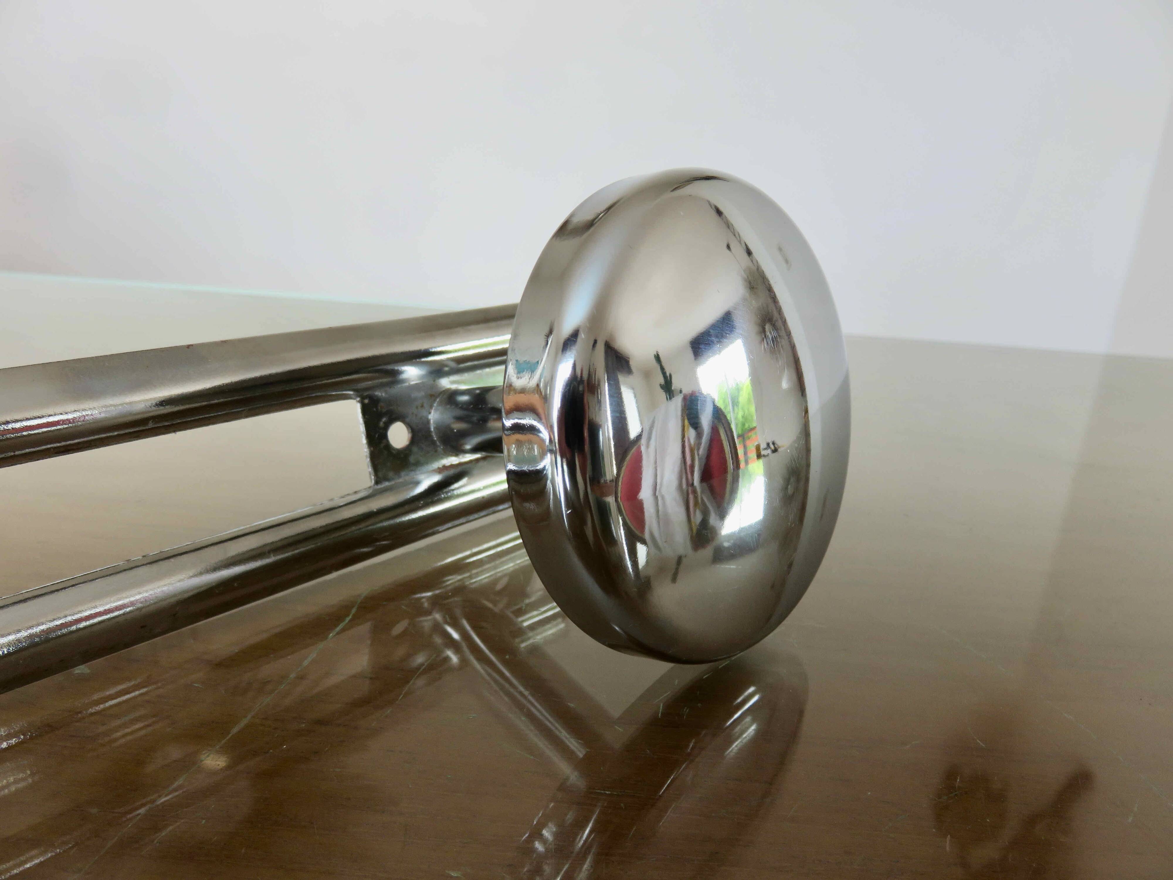 Wall coat rack in chrome metal from the 70s
