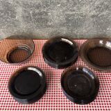 Set of smoked glass tableware 70s
