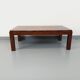 Table basse rectangulaire vintage en orme et loupe d’orme des années 70