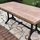 Industrial table cast iron feet and solid wood