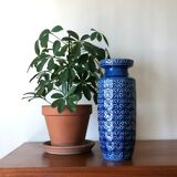 Vase bleu scheurich prisma h30 cm