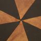 Round Vintage Brown Pouf Two-Tone Skai Leather Sixties