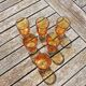 6 old Luminarc liqueur glasses in yellow glass