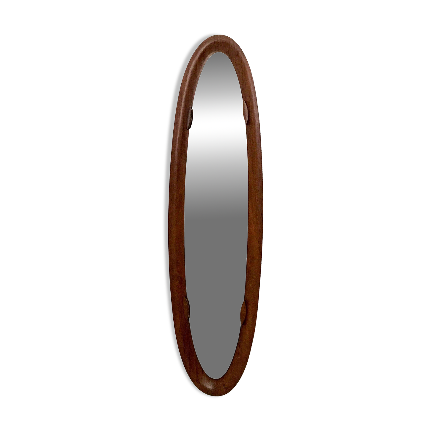 Oval Wall Mirror with a Beech Frame, Italy