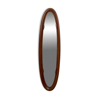 Oval Wall Mirror with a Beech Frame, Italy