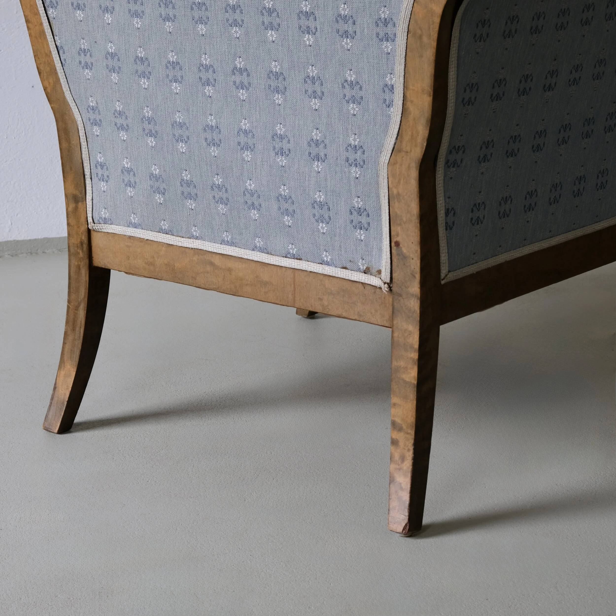 Chaises en satin de bouleau Biedermeier | Suède | ensemble de 2