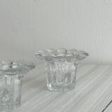 Pair of glass candlesticks