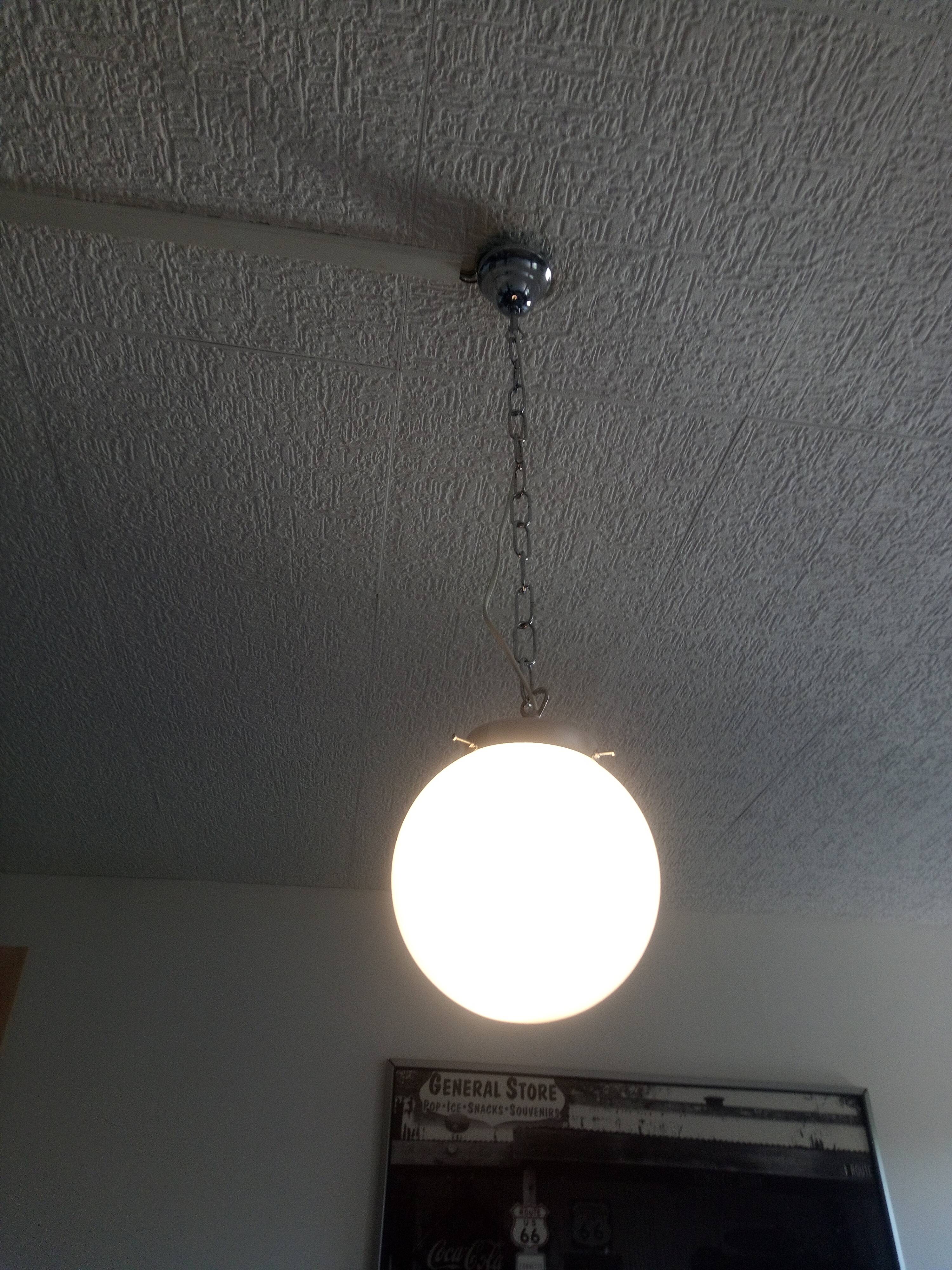 White opaline globe bistro pendant light