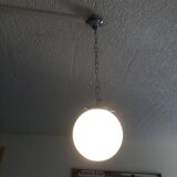 White opaline globe bistro pendant light