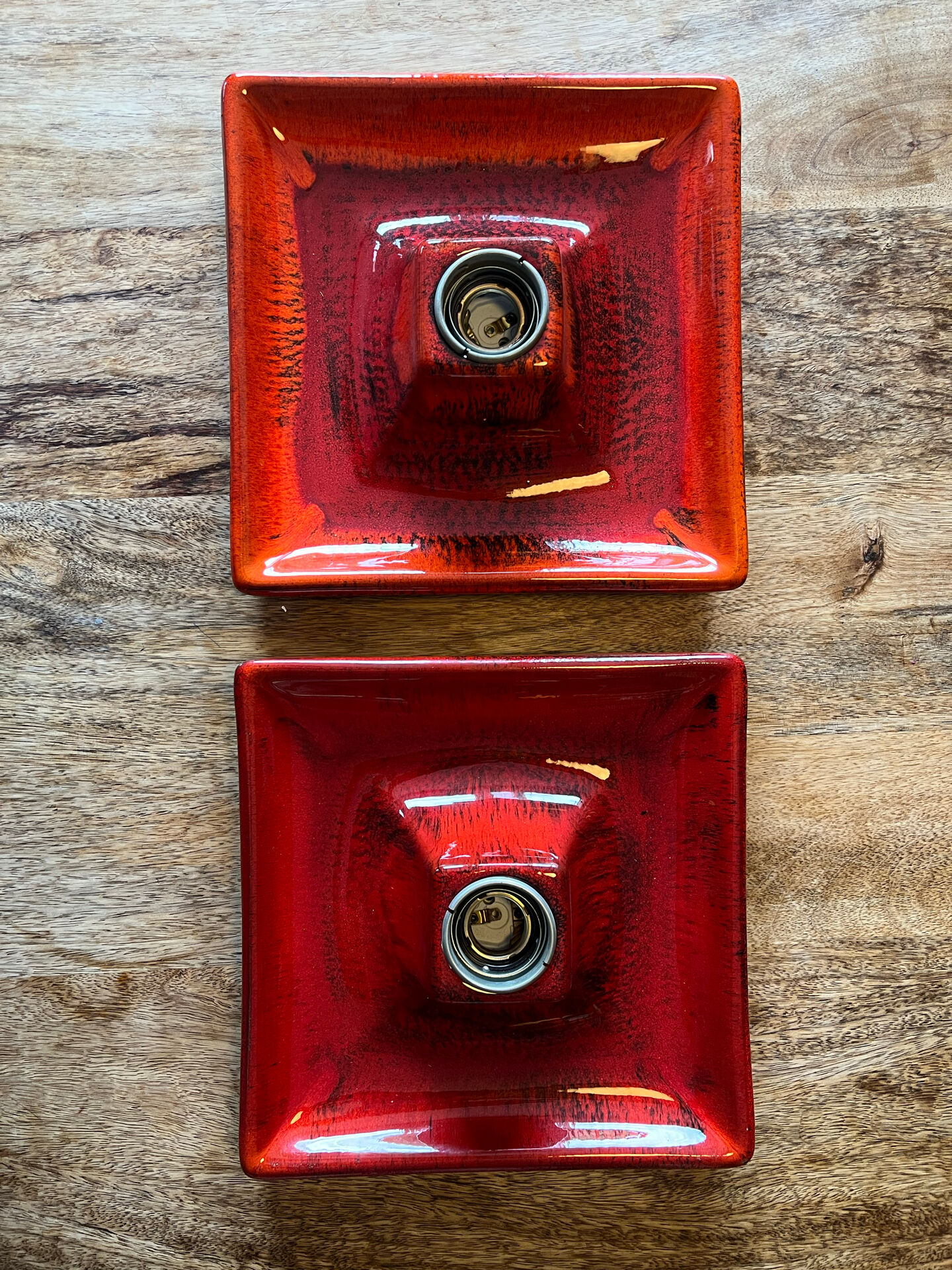 Pair of Hustadt Leuchten ceramic wall lights