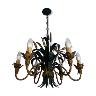 Florentine chandelier, ear of wheat, six branches