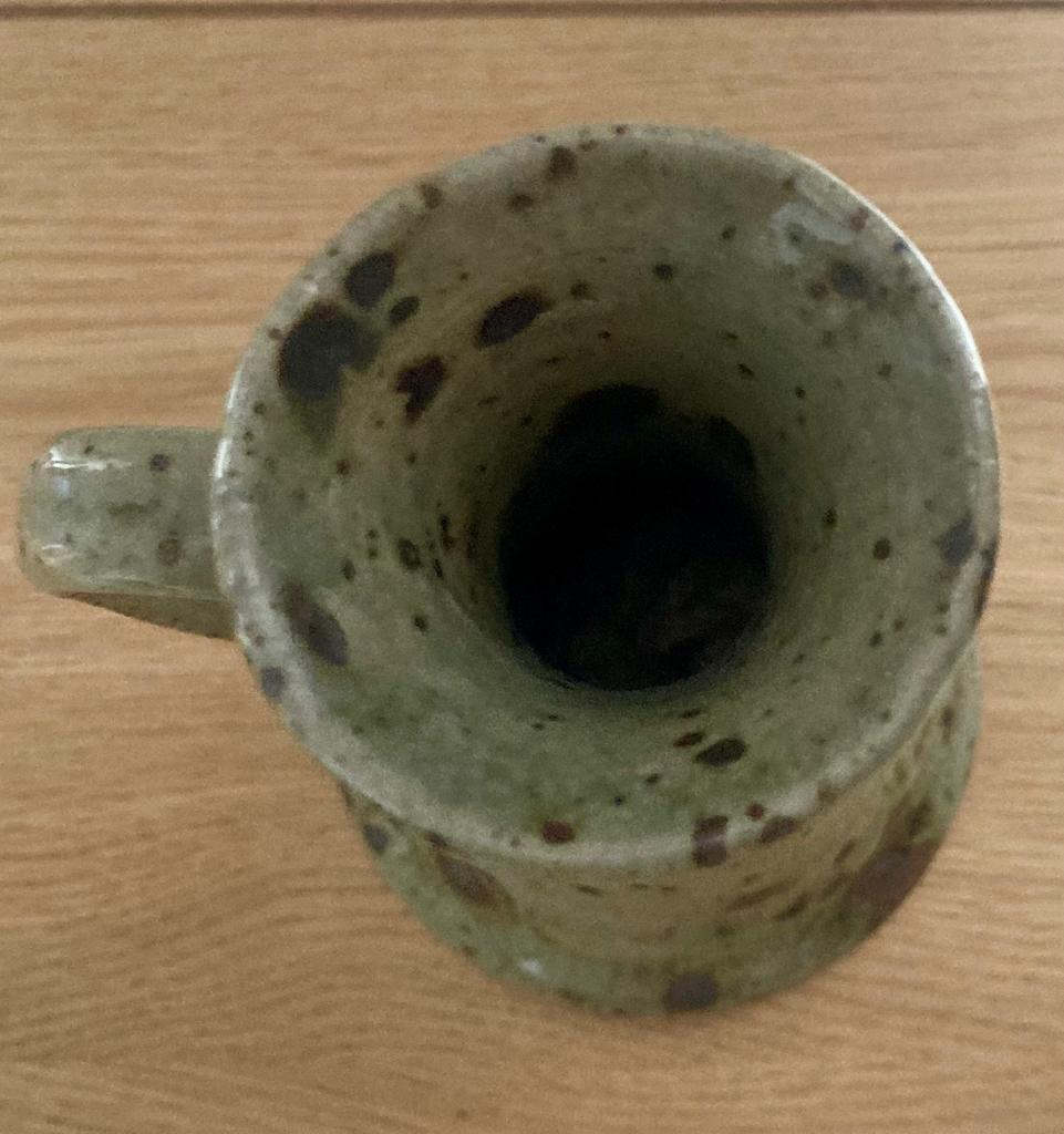 Speckled stoneware candle holder