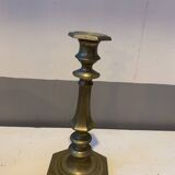 Large vintage golden brass candle holder