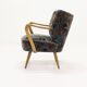 Set of 2 cocktail armchairs with floral upholstery 1950s