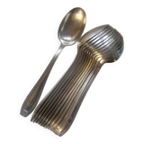 12 manufrance white metal table spoons