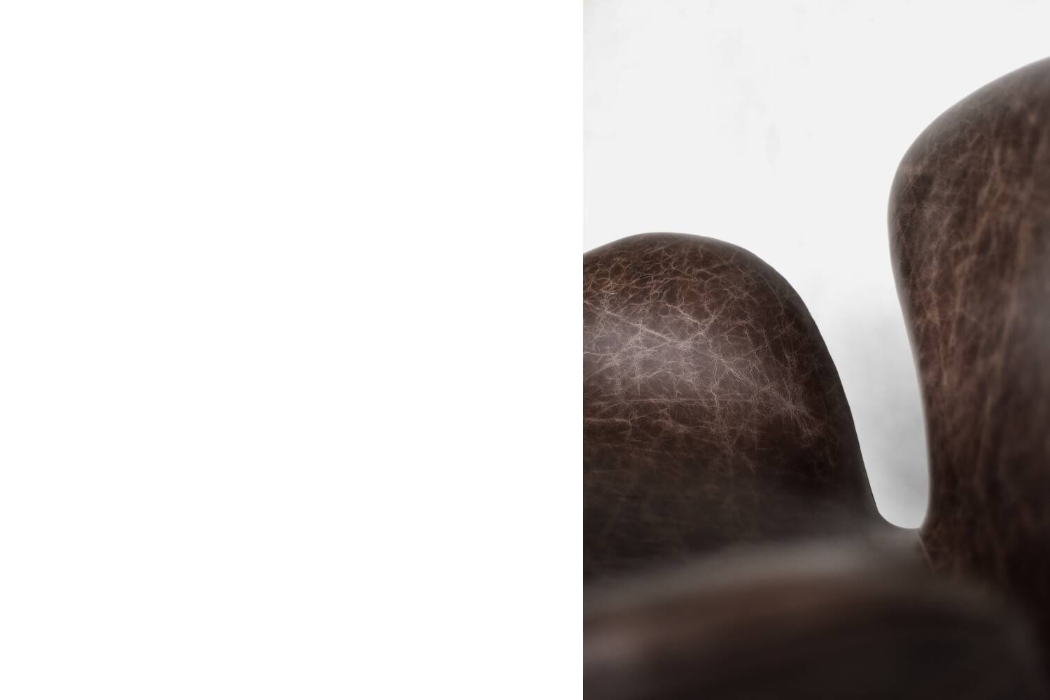 Brown leather Swan chair by Arne Jacobsen, mid-century Danish modernity.