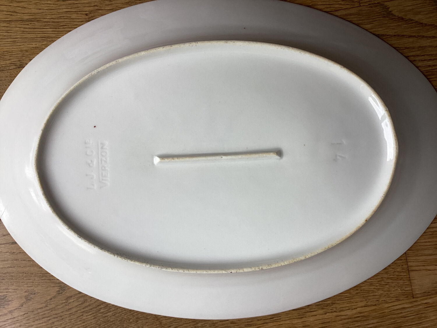 Old oval serving dish L.J. Cie Vierzon