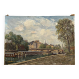 The Pont Neuf Paris, oil on canvas signed and dated