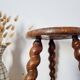 Modernist farm stool with screw legs