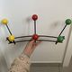 Metal coat rack with 6 wooden balls, 1950s-1960s