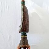 Strange and rare African Massai art sculpture in Kenya in solid wood and brass