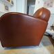 Cognac leather club armchair