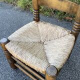 Small wooden and straw chair