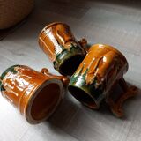 3 chopes à bière en céramique polychrome à effet Fat Lava