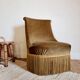 Bronze green velvet toad armchair